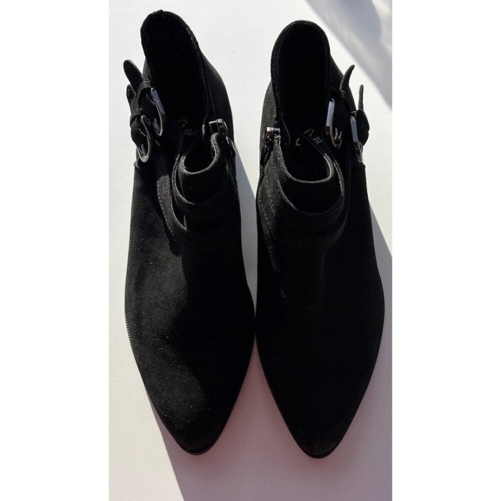 Italian Shoemakers Women’s Sz 7.5 LILAH Ankle Booties Black Strap Belt Western - Picture 3 of 15